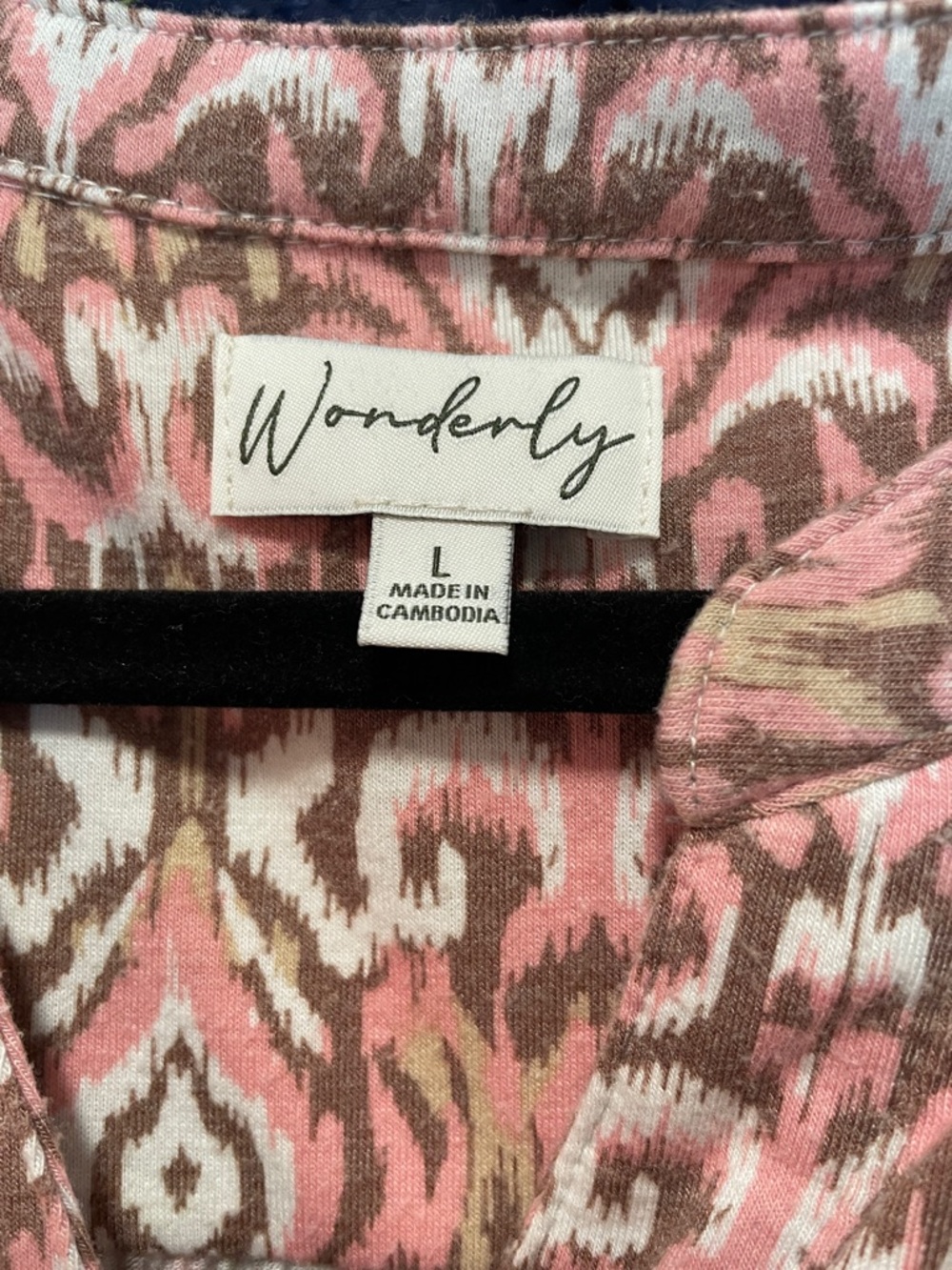 Wonderly Pink Cream Patterned Long Sleeve Blouse - Picture 2 of 15